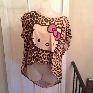 Vintage 2012 Sanrio Hello Kitty Hi Lo Leopard Slouchy T-Shirt Top 3X